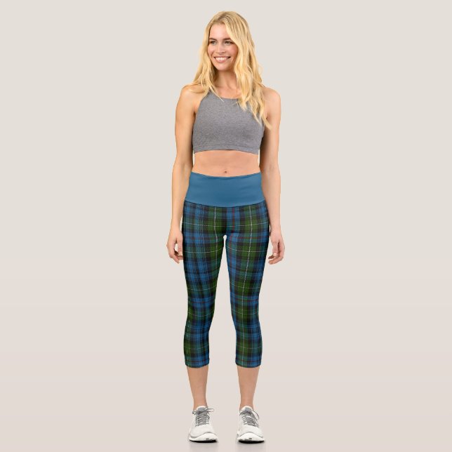 Clan Mackenzie Tartan Plaid Capri Leggings (Front)