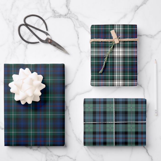 Clan Mackenzie Tartan Variations Wrapping Paper Sheet (Front)