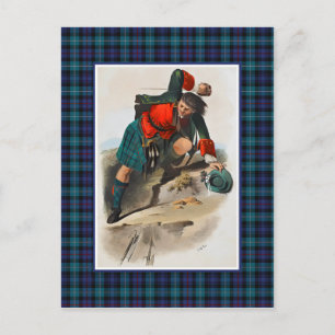 Clan Mackenzie Vintage Illustration Tartan Frame Postcard