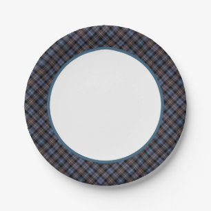 Clan Mackenzie Weathered Tartan Border Paper Plate