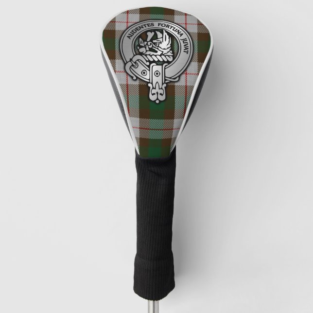 Clan MacKinnon Crest & Hunting Tartan Golf Head Cover (Front)