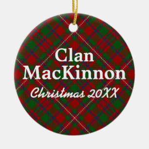 Clan MacKinnon Scottish Tartan Ceramic Tree Decoration