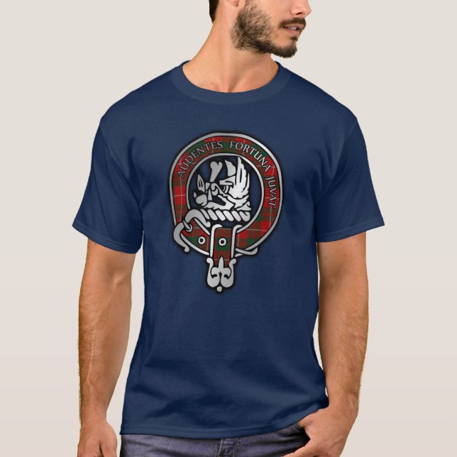 Clan MacKinnon Tartan Crest T-Shirt (Front)