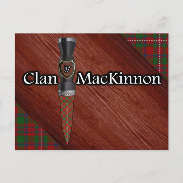 Clan MacKinnon Tartan Sgian Dubh Blade Postcard (Front)