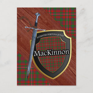 Clan MacKinnon Tartan Sword & Shield Postcard