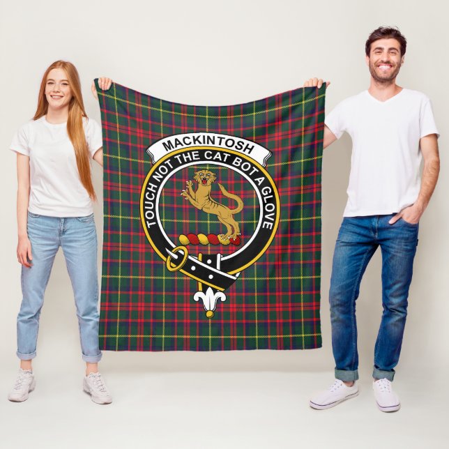 Clan MacKintosh Hunting Modern Tartan Plaid Fleece Blanket (In Situ)