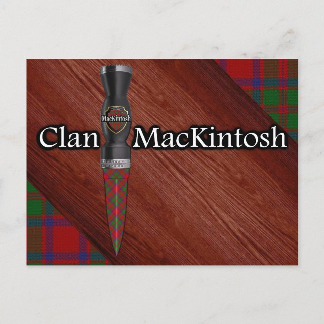 Clan MacKintosh Tartan Sgian Dubh Blade Postcard (Front)