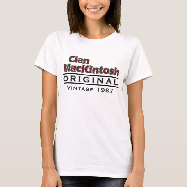 Clan MacKintosh Vintage Customise Your Birthyear T-Shirt (Front)