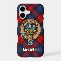 Clan MacLachlan Crest over Tartan