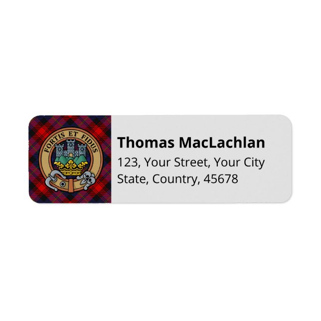 Clan MacLachlan Crest over Tartan (Front)