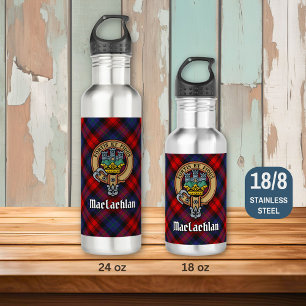 Clan MacLachlan Crest over Tartan 710 Ml Water Bottle