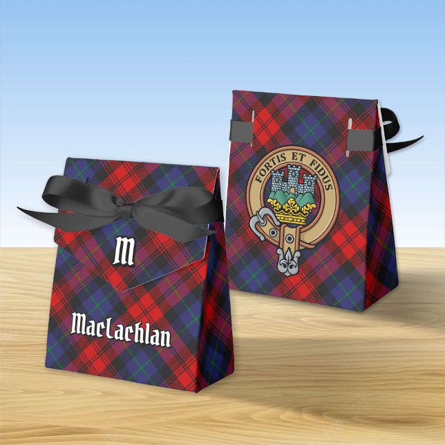 Clan MacLachlan Crest over Tartan Favour Box (Creator Uploaded)