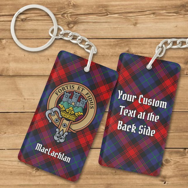 Clan MacLachlan Crest over Tartan Key Ring (Creator Uploaded)