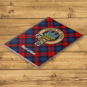 Clan MacLachlan Crest over Tartan Notebook
