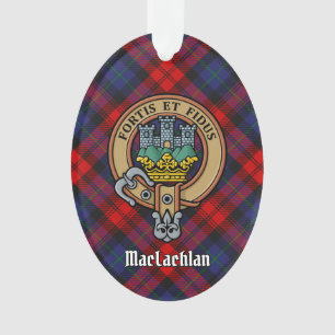 Clan MacLachlan Crest over Tartan Ornament