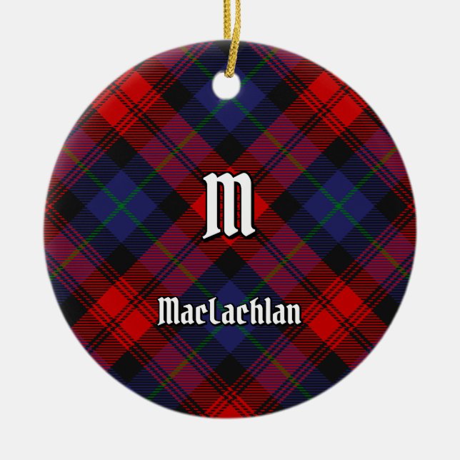 Clan MacLachlan Tartan Ceramic Tree Decoration (Front)