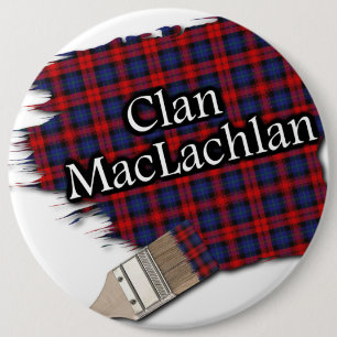 Clan MacLachlan Tartan Paint Brush 6 Cm Round Badge