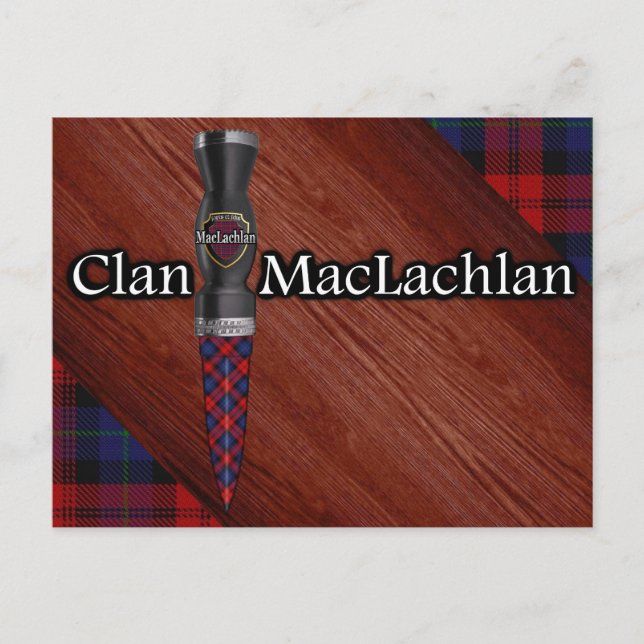Clan MacLachlan Tartan Sgian Dubh Blade Postcard (Front)