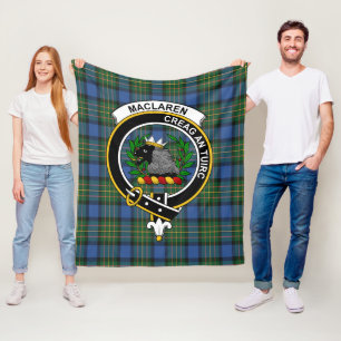 Clan MacLaren Ancient Tartan Plaid Fleece Blanket