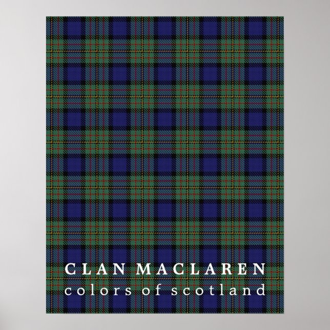 Clan MacLaren Colours of Scotland Tartan Poster (Front)