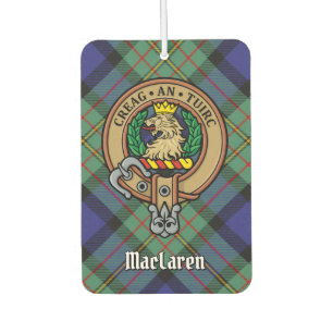 Clan MacLaren Crest over Tartan Car Air Freshener