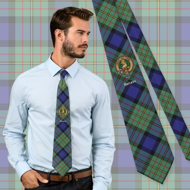 Clan MacLaren Crest over Tartan Tie (Creator Uploaded)