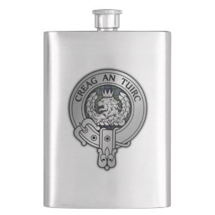 Clan MacLaren Crest & Tartan Hip Flask