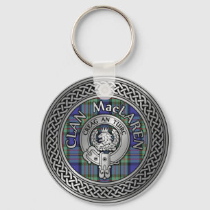 Clan MacLaren Crest & Tartan Knot Key Ring