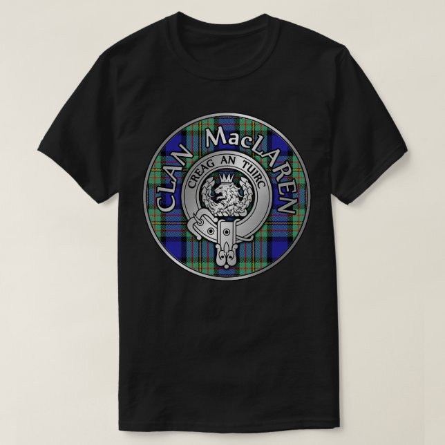 Clan MacLaren Crest Tartan T-Shirt (Design Front)