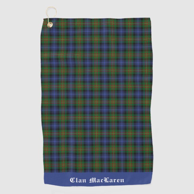 Clan MacLaren Tartan Plaid  Customisable  Golf Towel (Front)