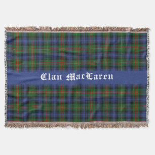 Clan MacLaren Tartan Plaid  Customisable  Throw Blanket