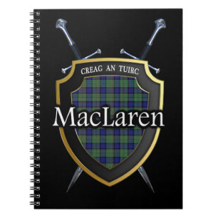 Clan MacLaren Tartan Shield & Swords Notebook