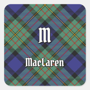 Clan MacLaren Tartan Square Sticker