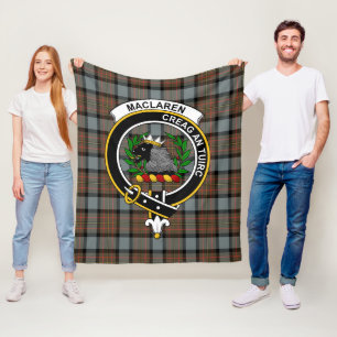 Clan MacLaren Weathered Tartan Plaid Fleece Blanket