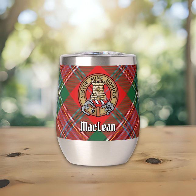 Clan MacLean Crest over Tartan (Creator Uploaded)