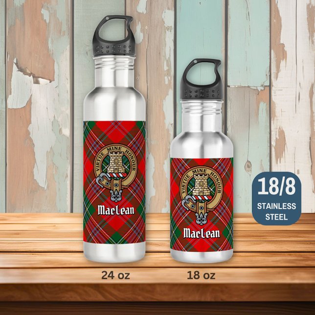 Clan MacLean Crest over Tartan 710 Ml Water Bottle (Creator Uploaded)