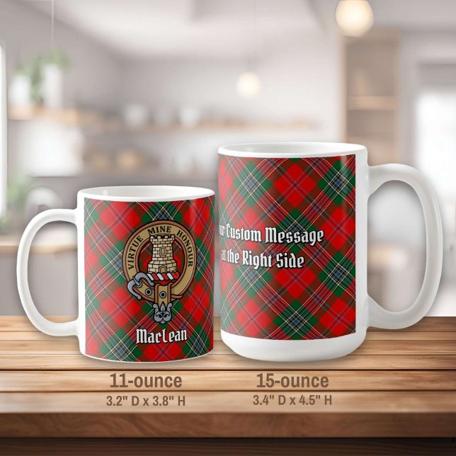 Clan MacLean Crest over Tartan Coffee Mug (Creator Uploaded)