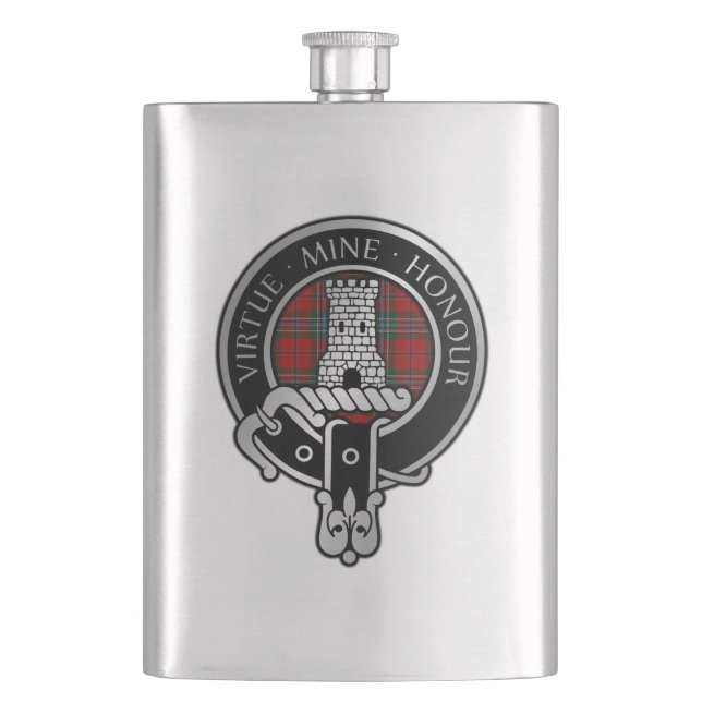 Clan MacLean Crest & Tartan Flask (Front)