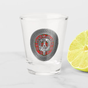 Clan MacLean Crest & Tartan Knot Shot Glass