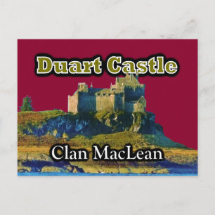 Clan MacLean Duart Castle Customise Sky Colour Postcard