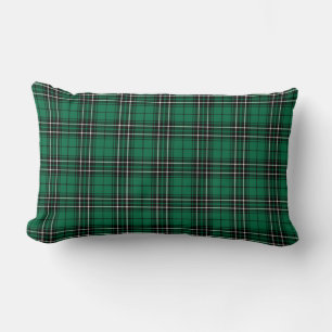 Clan MacLean Hunting Tartan Bright Green Plaid Lumbar Cushion