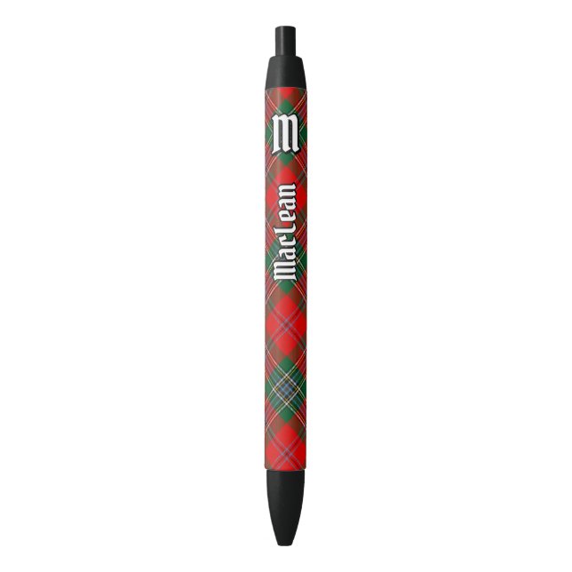 Clan MacLean Tartan Black Ink Pen (Front Vertical)