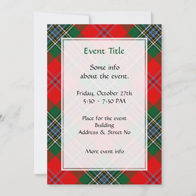 Clan MacLean Tartan Invitation (Back)