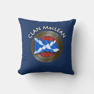 Clan MacLean Tartan Knot & Flag Cushion