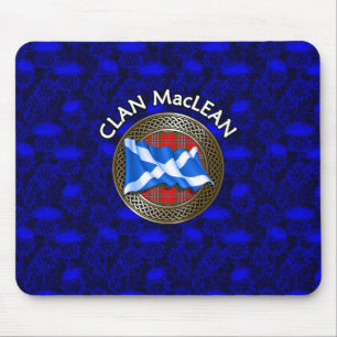 Clan MacLean Tartan Knot & Flag Mouse Mat