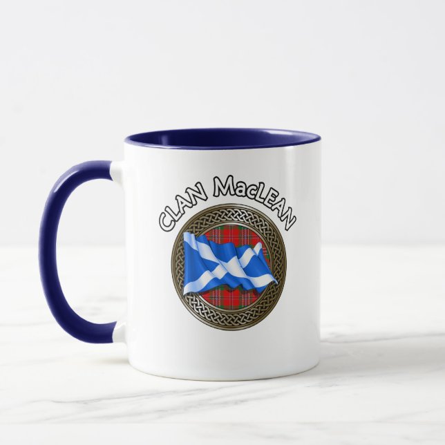 Clan MacLean Tartan Knot & Flag Mug (Left)