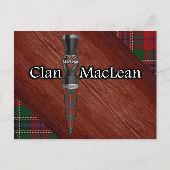 Clan MacLean Tartan Sgian Dubh Blade Postcard (Front)