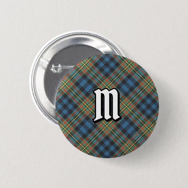 Clan MacLellan Ancient Tartan 6 Cm Round Badge (Front & Back)