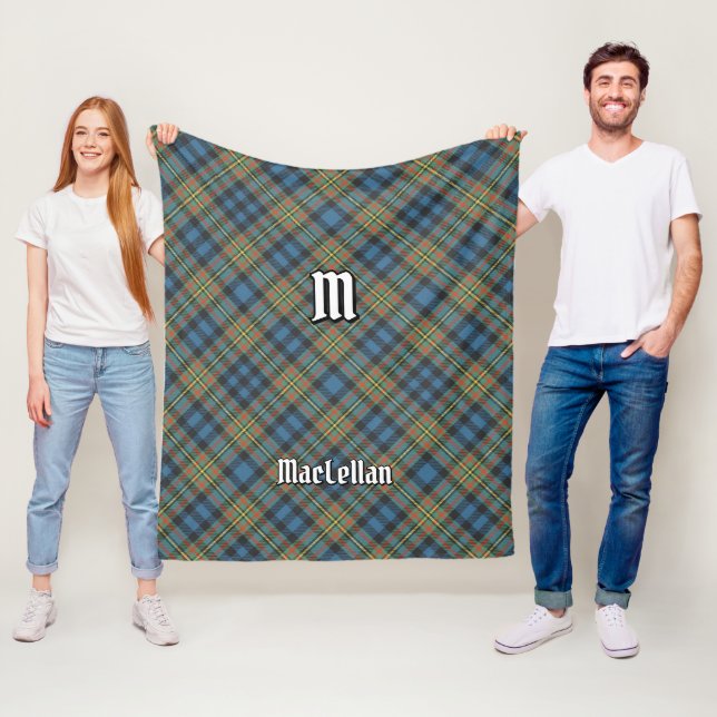 Clan MacLellan Ancient Tartan Fleece Blanket (In Situ)