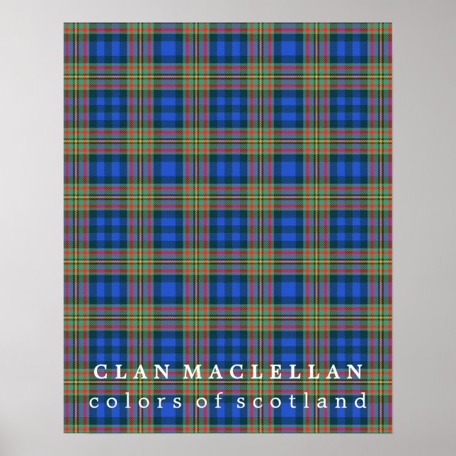 Clan MacLellan Colours of Scotland Tartan Poster (Front)